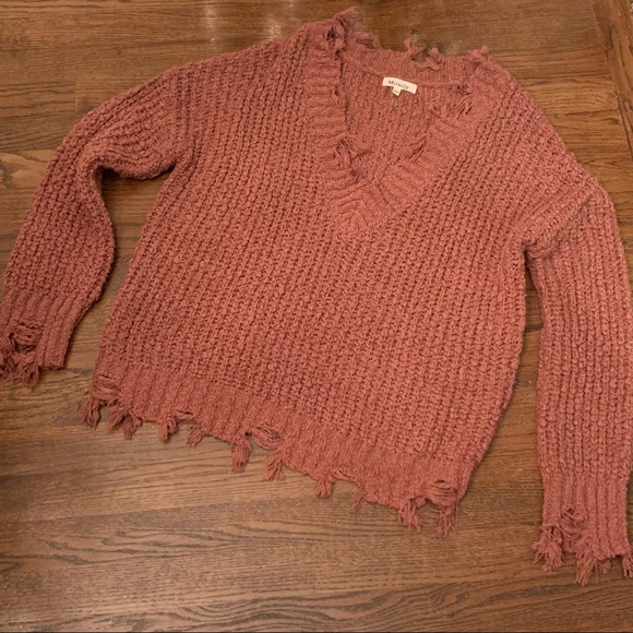 Miracle Sweaters - Miracle V-Neck Sweater w/ Distressed Edges